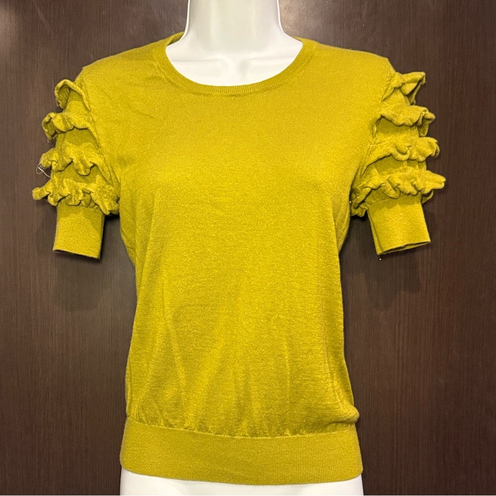 Moschino Cheap & Chic Silk Cashmere Ruffle Sleeve Knit Top IT 40 US 6